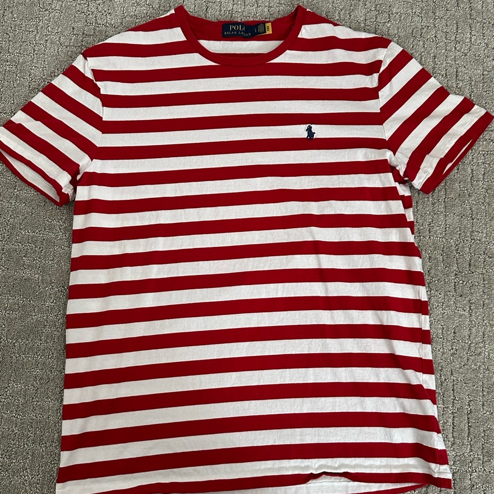 Ralph Lauren Red and White Striped Tee